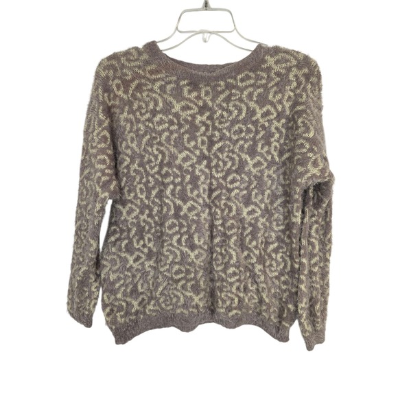 Victoria Women's Leopard Print Fuzzy Knit Sweater L XL - Picture 2 of 11